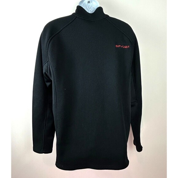 Spyder Black + Red Half Zip Waffle Weave Jacket Size XL - Picture 14 of 15